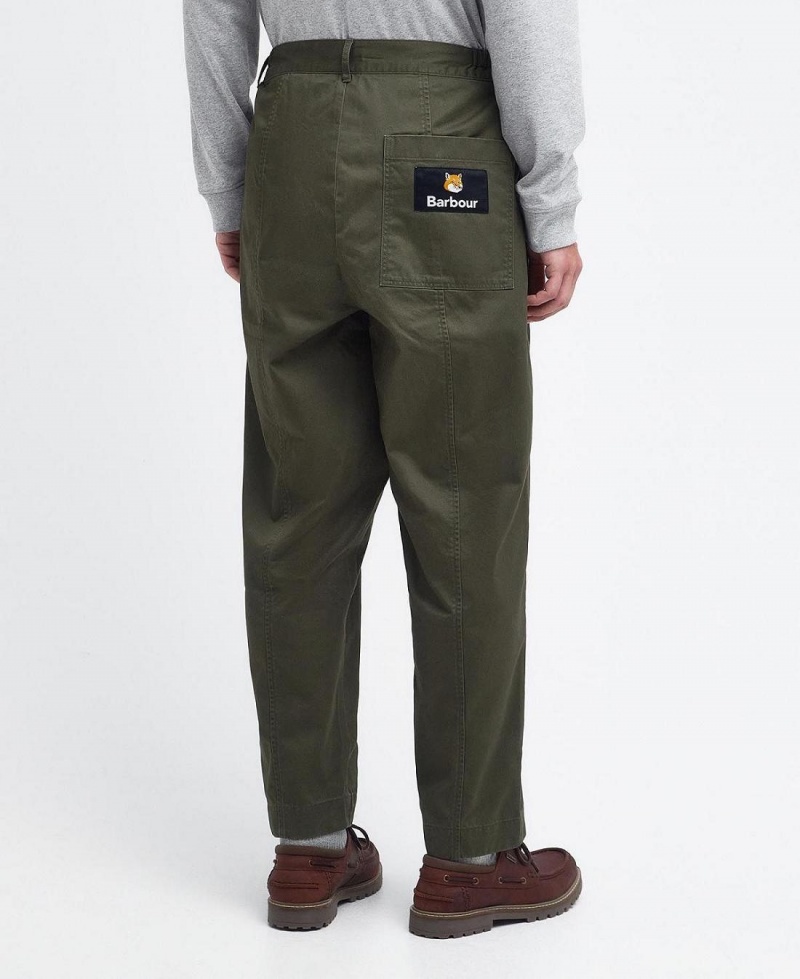 Pantalon Barbour Barbour x Maison Kitsuné Cargo Trousers Homme Vert | France_BAR71930