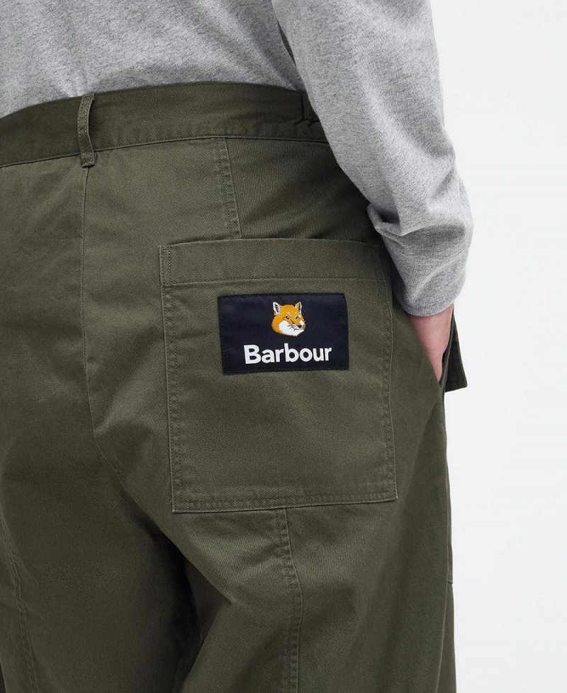 Pantalon Barbour Barbour x Maison Kitsuné Cargo Trousers Homme Vert | France_BAR71930