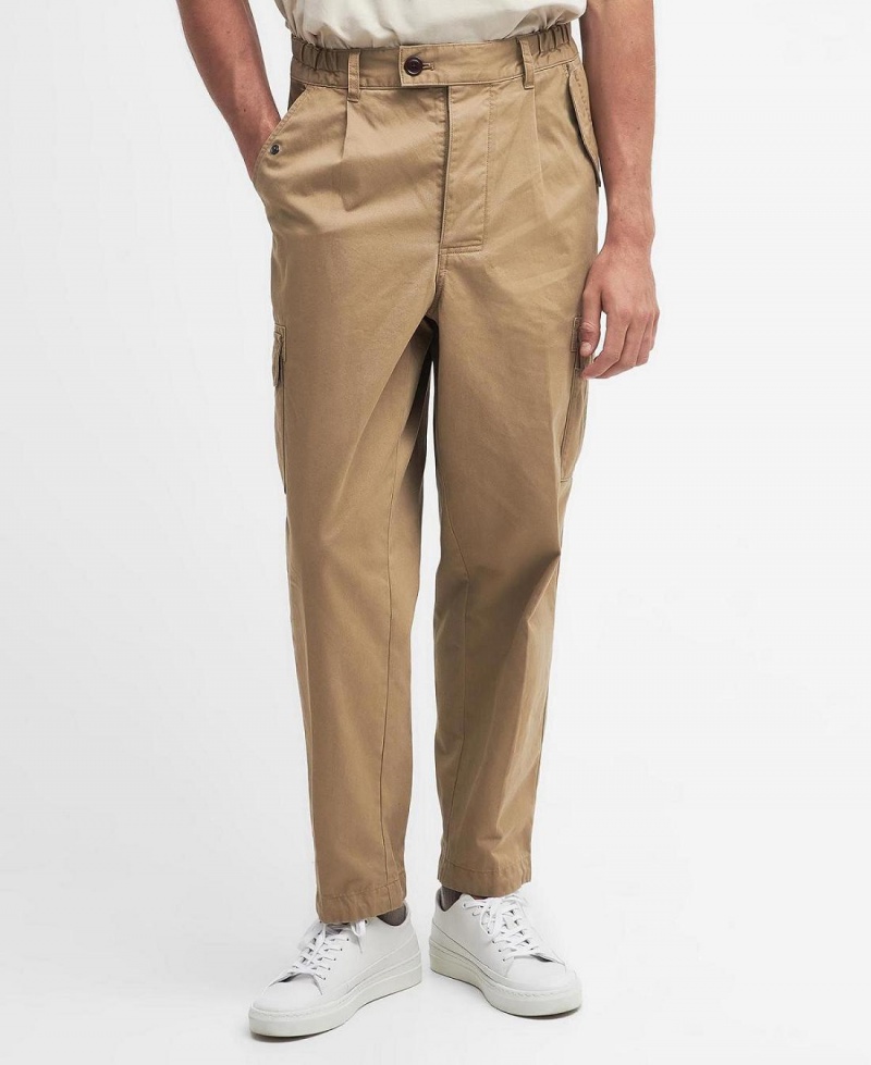 Pantalon Barbour Faulkner Tapered Cargo Trousers Homme Beige | France_BAR89062