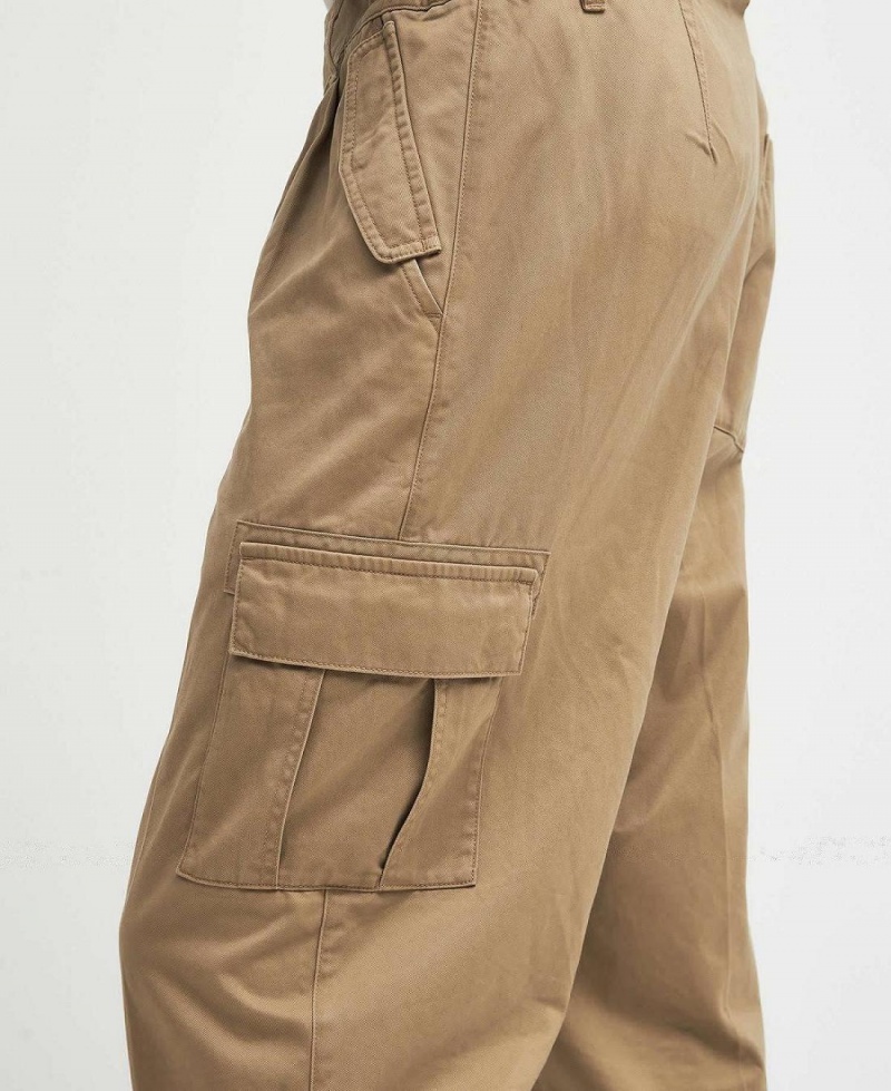 Pantalon Barbour Faulkner Tapered Cargo Trousers Homme Beige | France_BAR89062