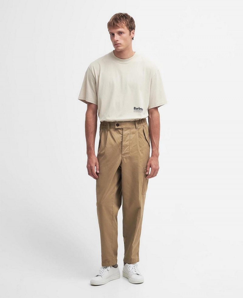 Pantalon Barbour Faulkner Tapered Cargo Trousers Homme Beige | France_BAR89062