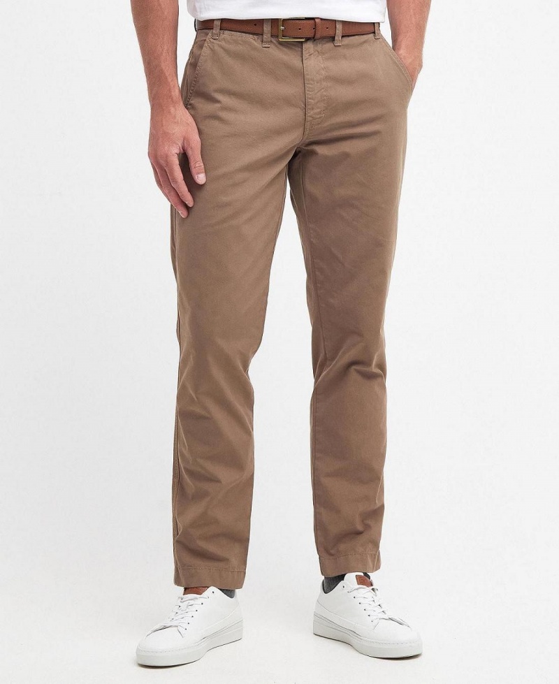 Pantalon Barbour Glendale Chinos Homme Marron | France_BAR50751