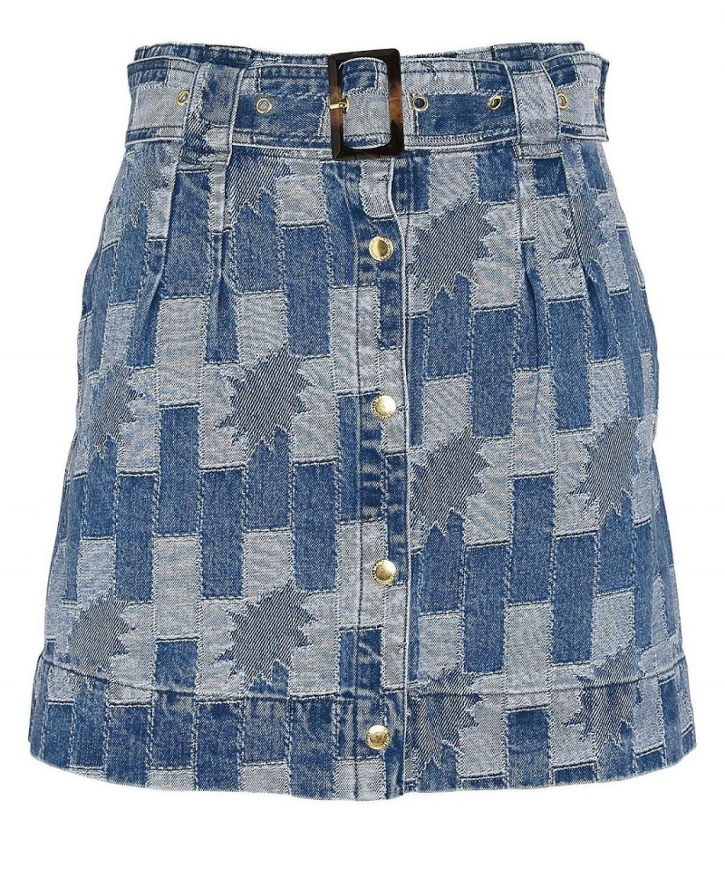 Peignoir Barbour Bowhill Patchwork Denim Femme Bleu | France_BAR12007