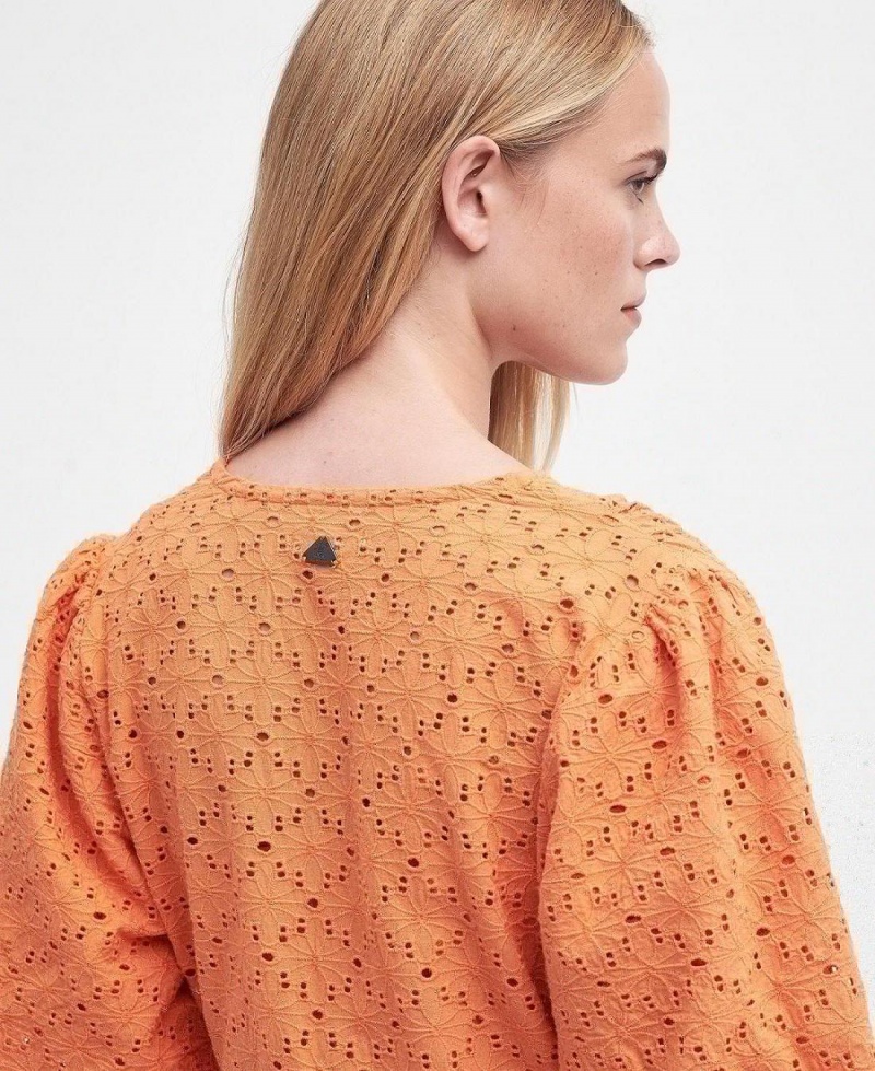 Peignoir Barbour Kelley Broderie Anglaise Femme Orange | France_BAR89328