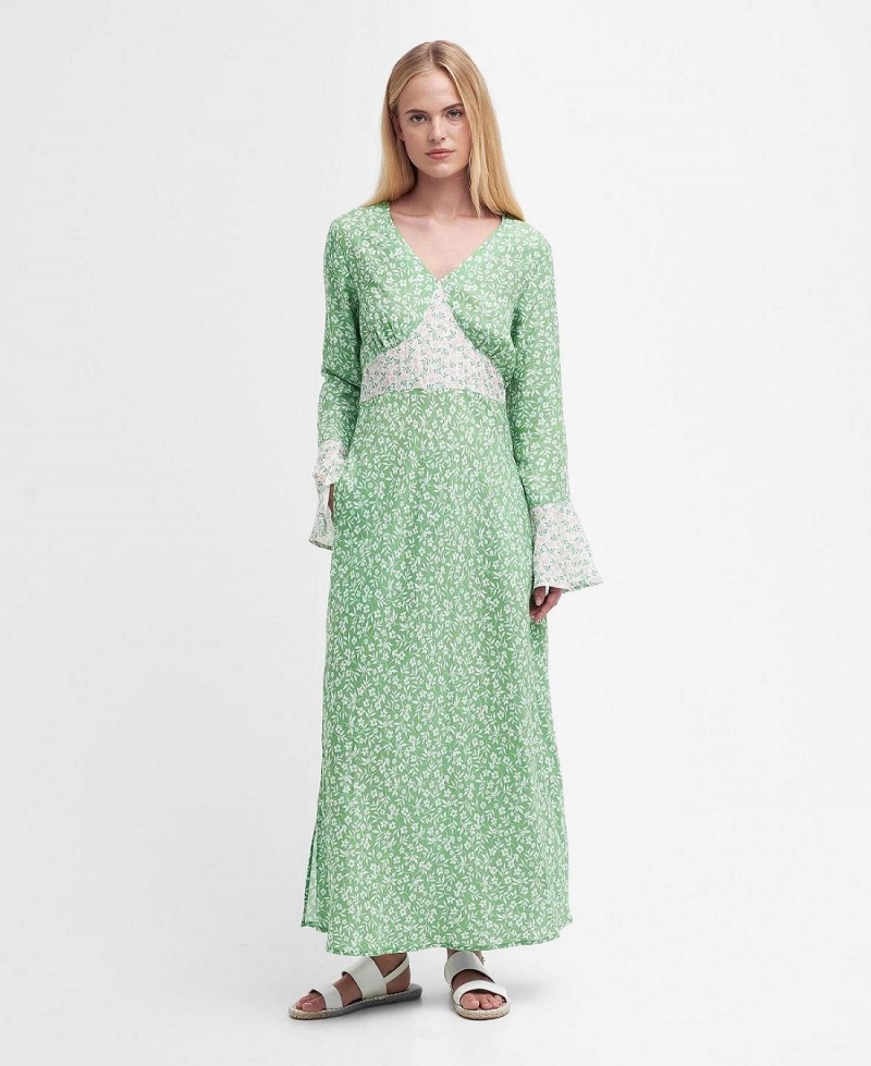 Peignoir Barbour Sandgate Floral Maxi Femme Vert | France_BAR38454