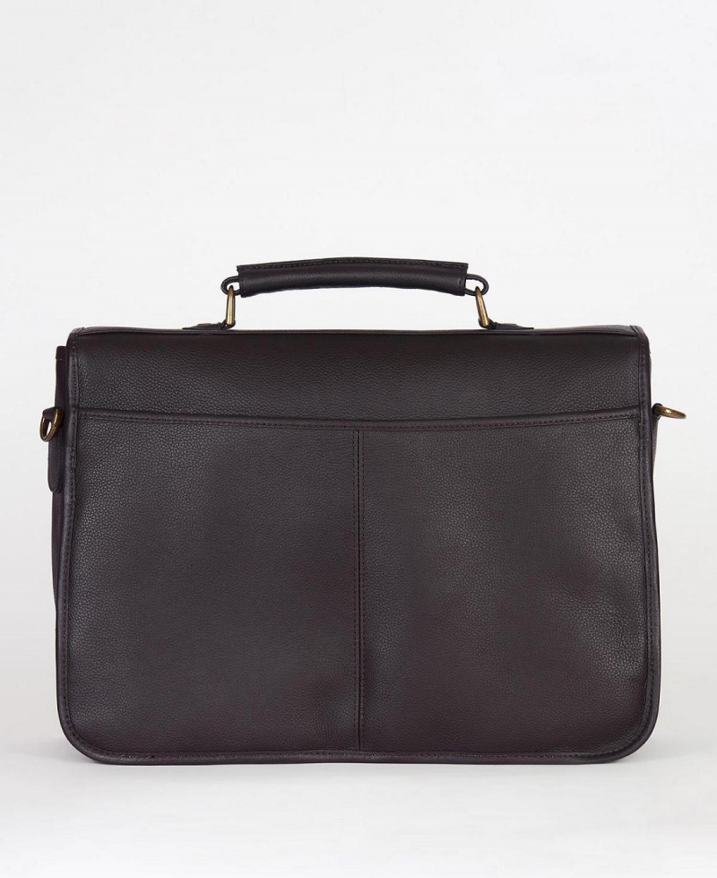 Sac Barbour Cuir Briefcase Homme Marron | France_BAR88005