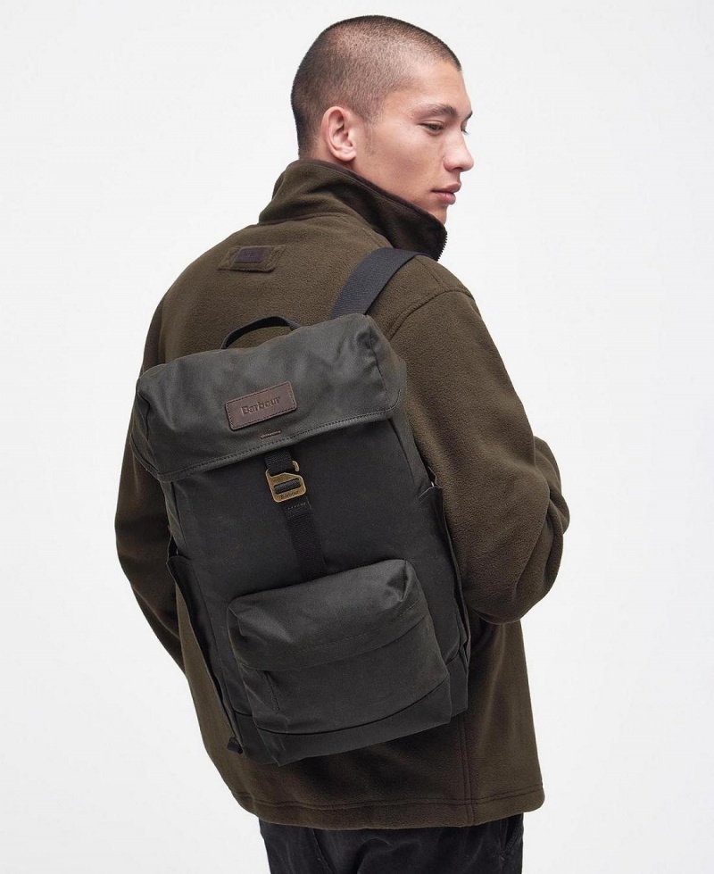 Sac Barbour Essential Wax Backpack Homme Vert Olive | France_BAR76693