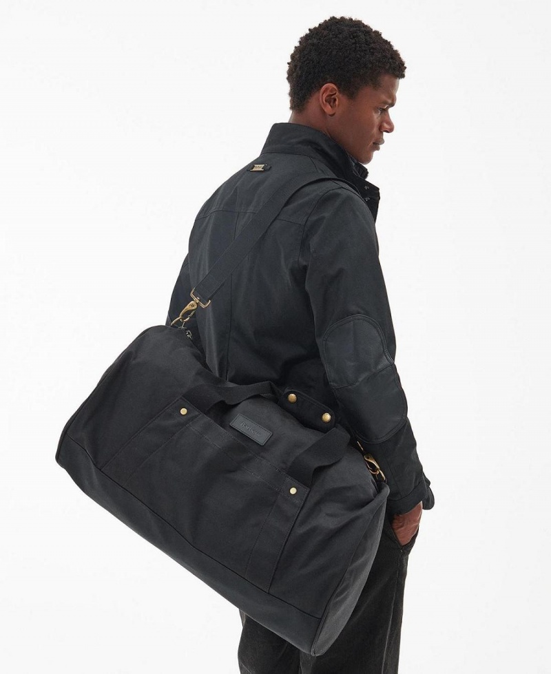 Sac Barbour Explorer Wax Duffle Bag Homme Noir | France_BAR92853