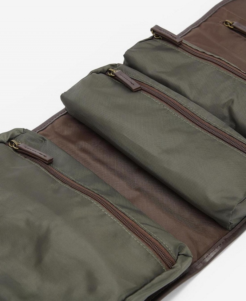 Sac Barbour Wax Hanging Washbag Homme Vert Olive | France_BAR71133