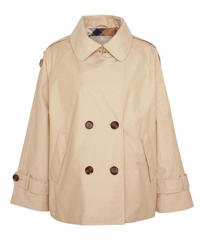 Vestes Barbour Annie Showerproof Cropped Trench Femme Beige | France_BAR85874