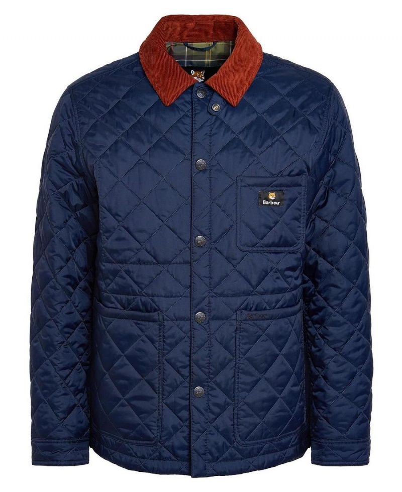 Vestes Barbour Barbour x Maison Kitsuné Kenning Matelassé Homme Bleu Marine | France_BAR64850