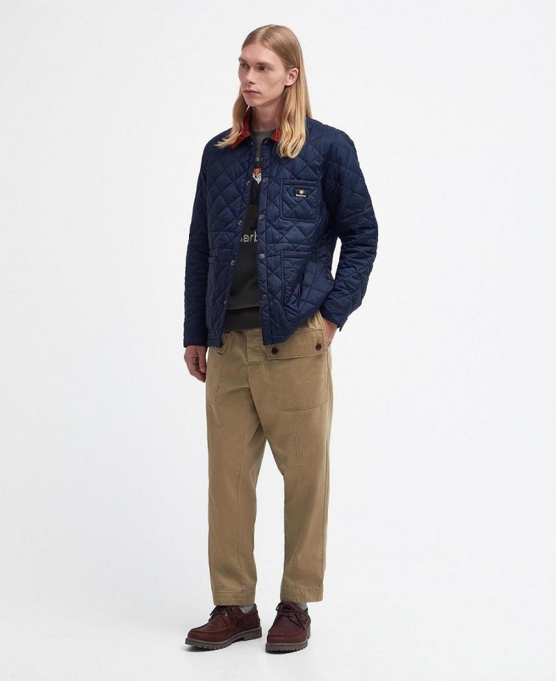 Vestes Barbour Barbour x Maison Kitsuné Kenning Matelassé Homme Bleu Marine | France_BAR64850