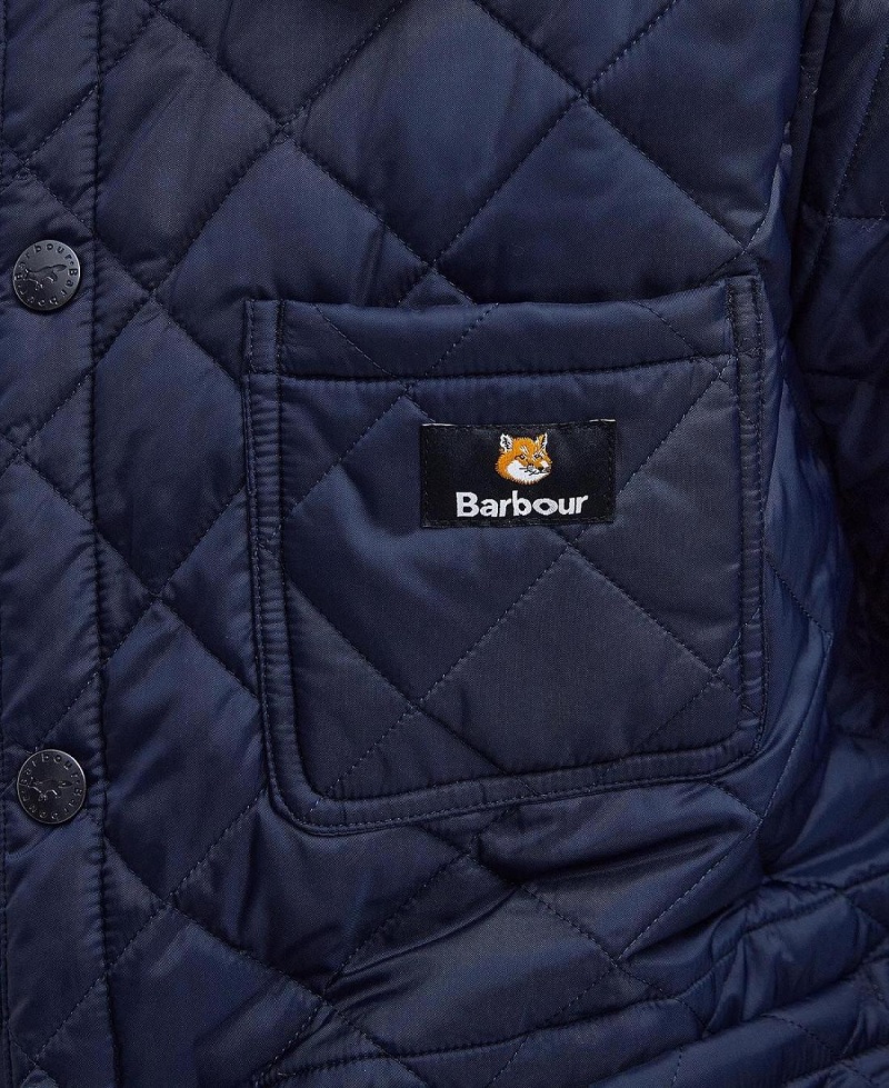 Vestes Barbour Barbour x Maison Kitsuné Kenning Matelassé Homme Bleu Marine | France_BAR64850