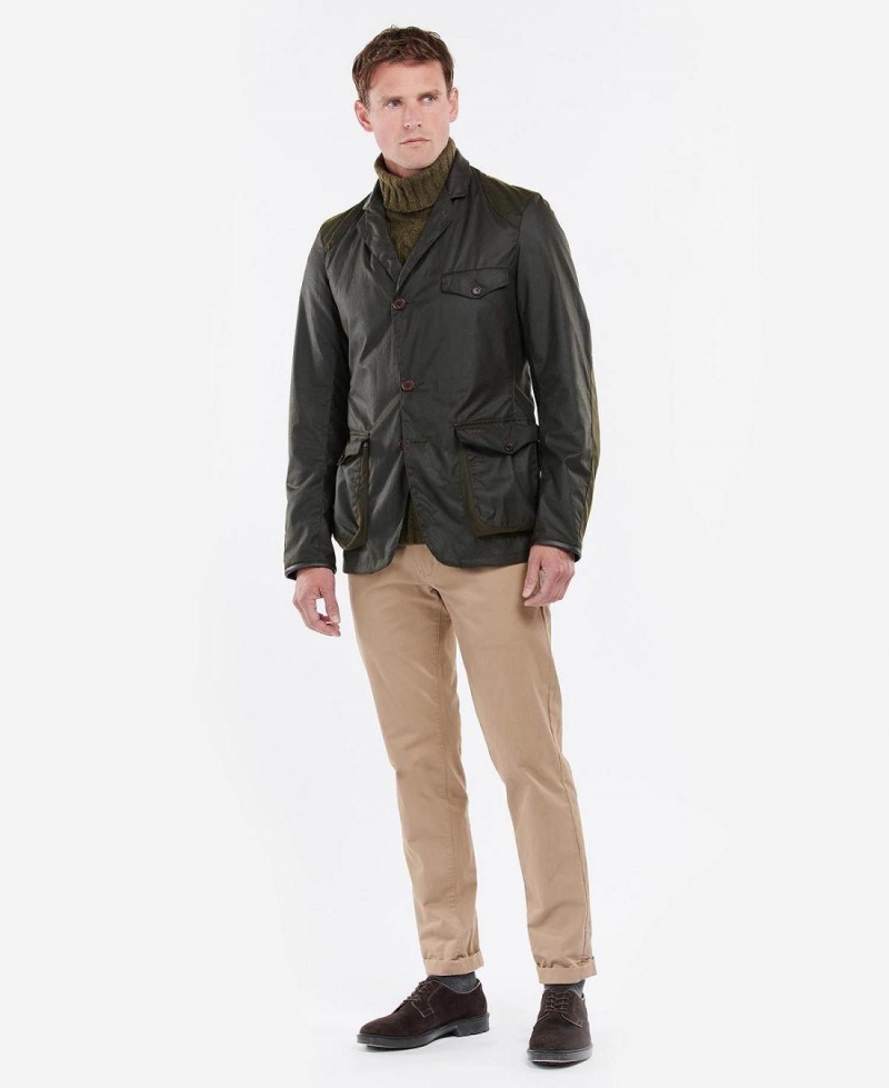 Vestes Barbour Beacon Sports Wax Homme Vert Olive | France_BAR27191