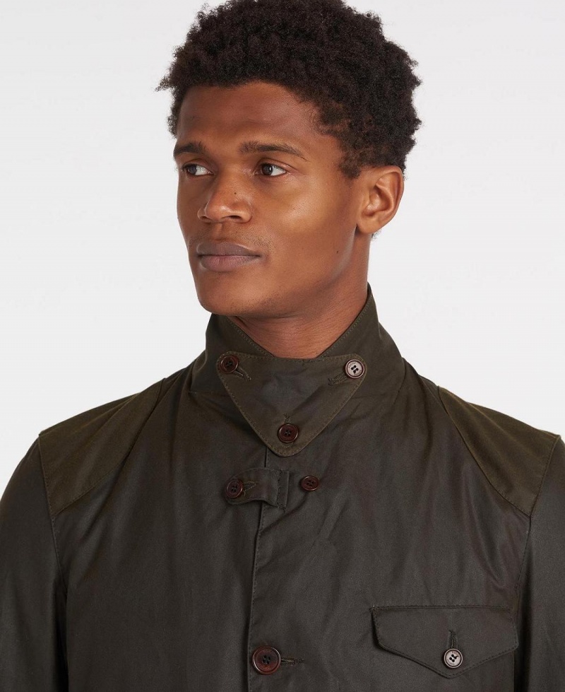 Vestes Barbour Beacon Sports Wax Homme Vert Olive | France_BAR27191