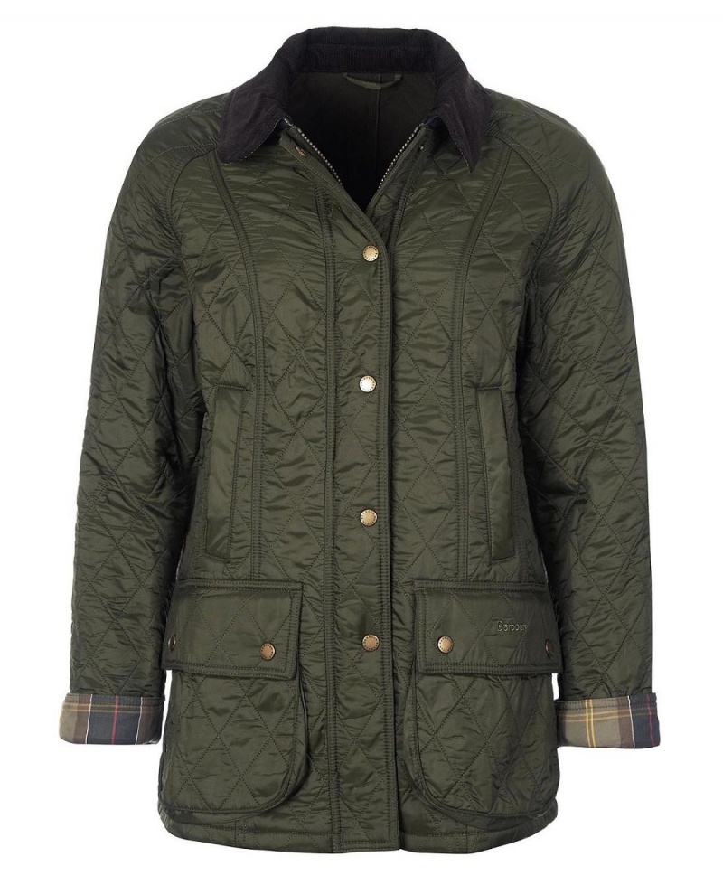 Vestes Barbour Beadnell Polarquilt Femme Vert | France_BAR62616