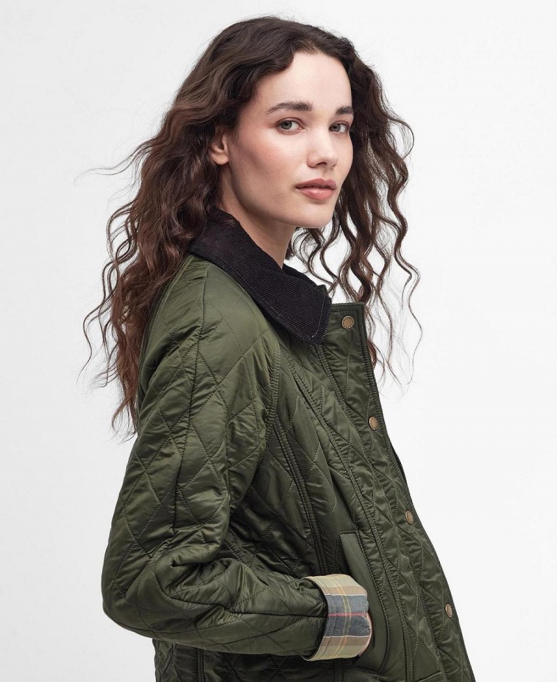 Vestes Barbour Beadnell Polarquilt Femme Vert | France_BAR62616