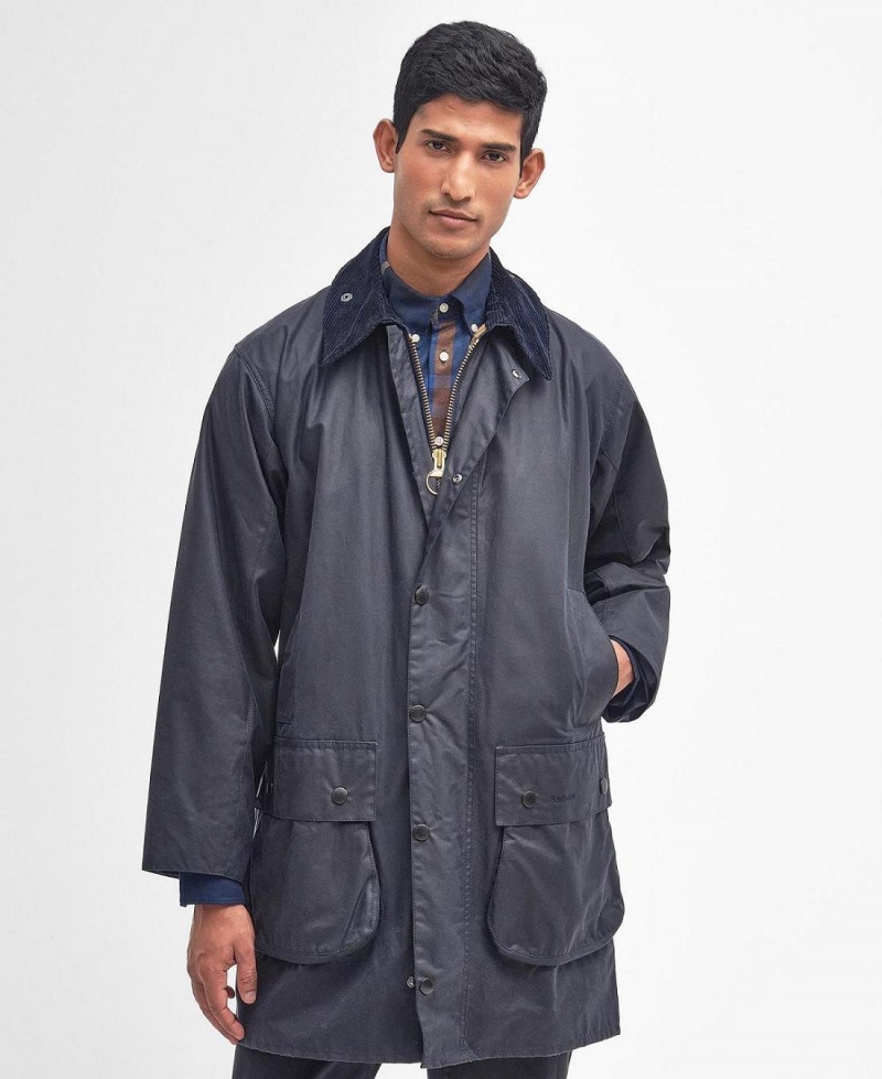 Vestes Barbour Border® Waxed Homme Bleu Marine | France_BAR88697