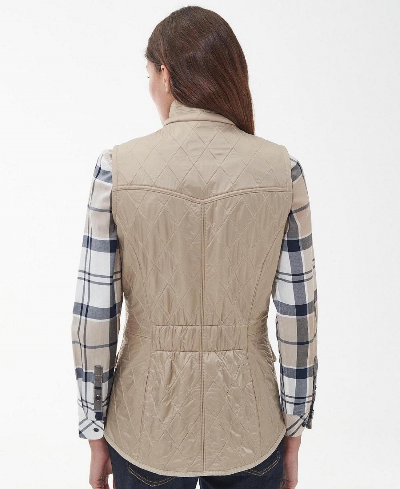 Vestes Barbour Cavalry Gilet Femme Beige | France_BAR12971