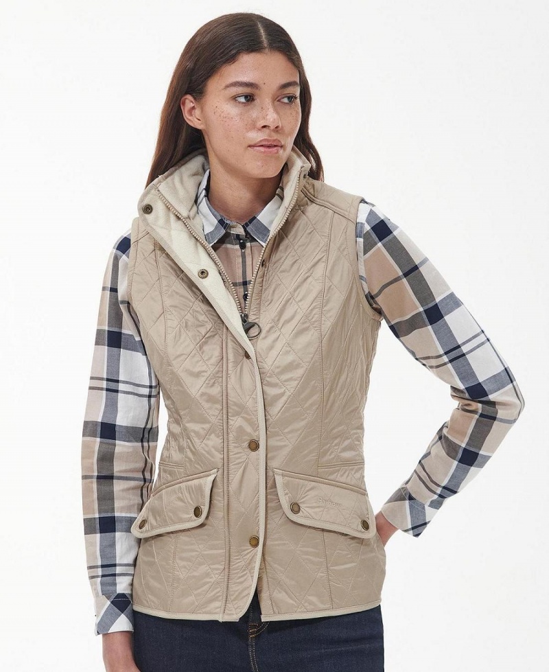 Vestes Barbour Cavalry Gilet Femme Beige | France_BAR12971