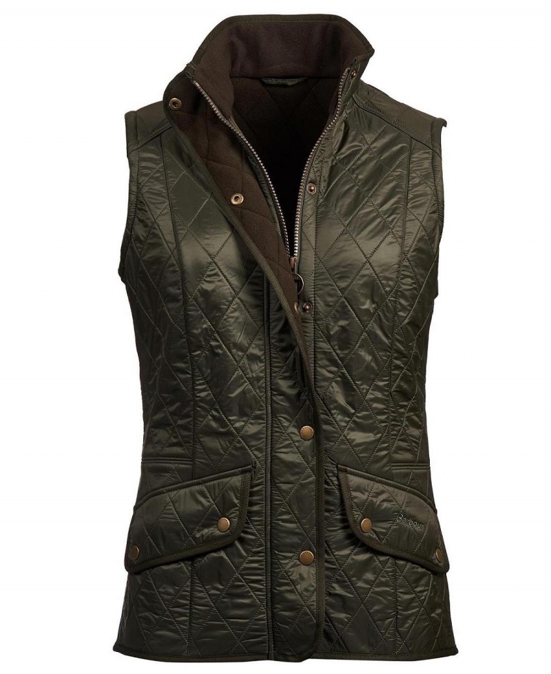 Vestes Barbour Cavalry Gilet Femme Vert | France_BAR38323