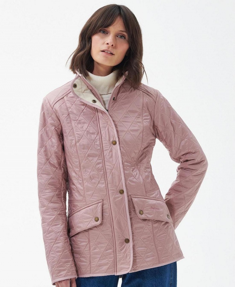 Vestes Barbour Cavalry Polarquilt Matelassé Femme Rose | France_BAR88285