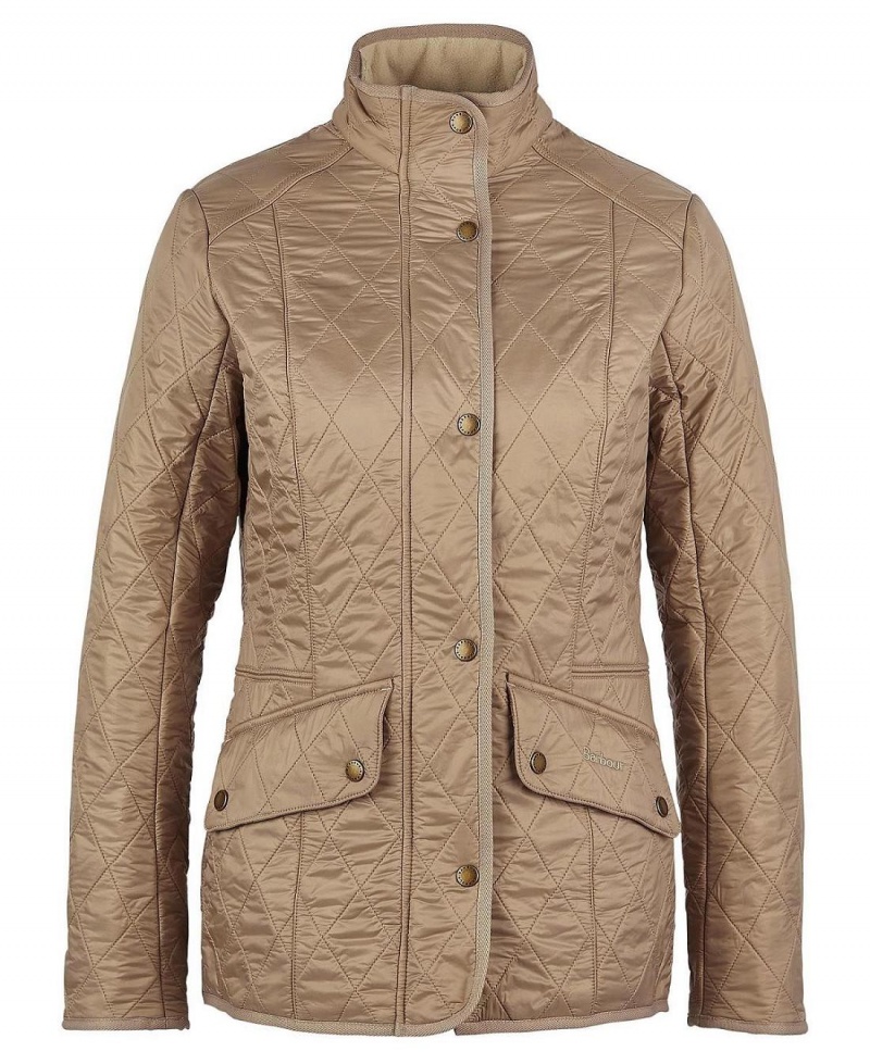 Vestes Barbour Cavalry Polarquilt Matelassé Femme Beige | France_BAR90727