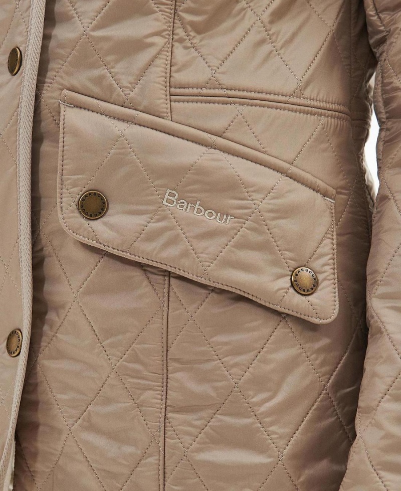 Vestes Barbour Cavalry Polarquilt Matelassé Femme Beige | France_BAR90727