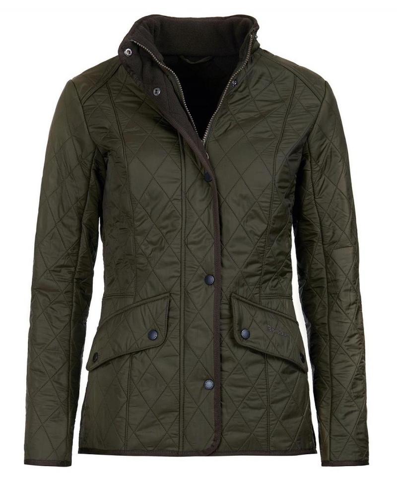 Vestes Barbour Cavalry Polarquilt Matelassé Femme Vert Olive Foncé Vert Olive | France_BAR15257