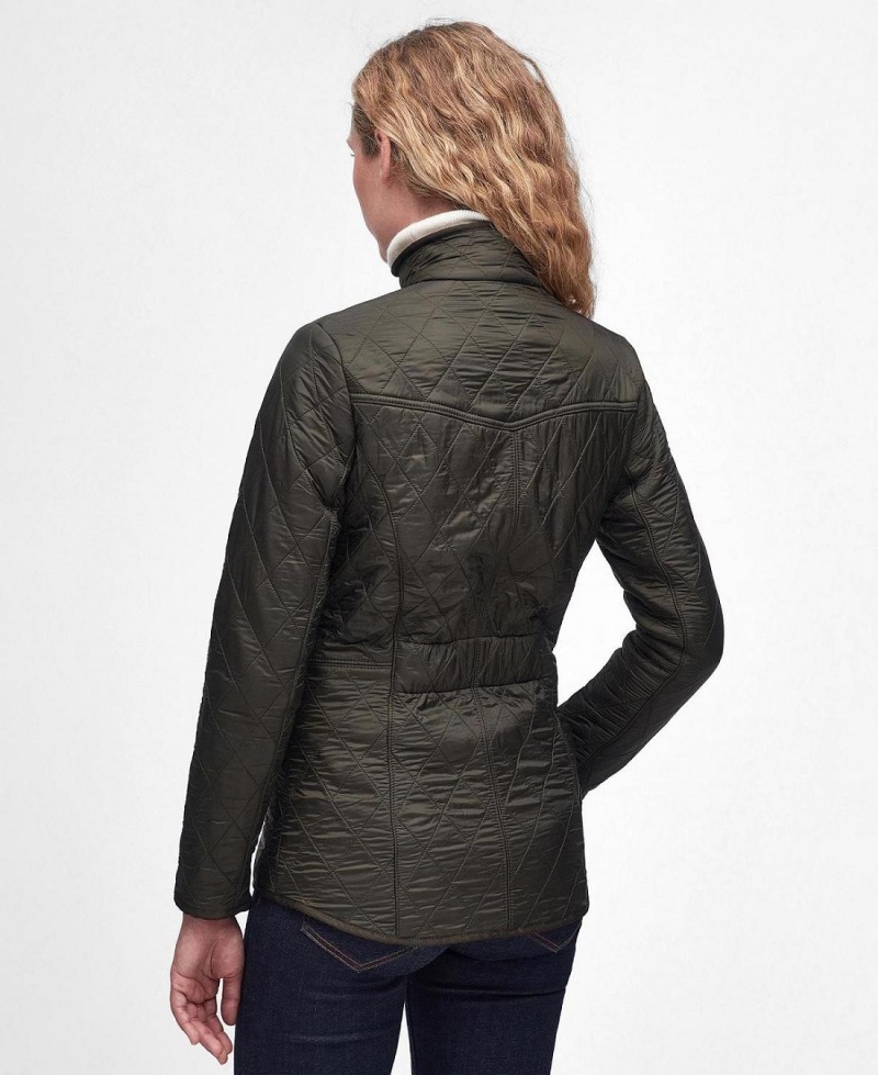 Vestes Barbour Cavalry Polarquilt Matelassé Femme Vert Olive Foncé Vert Olive | France_BAR15257