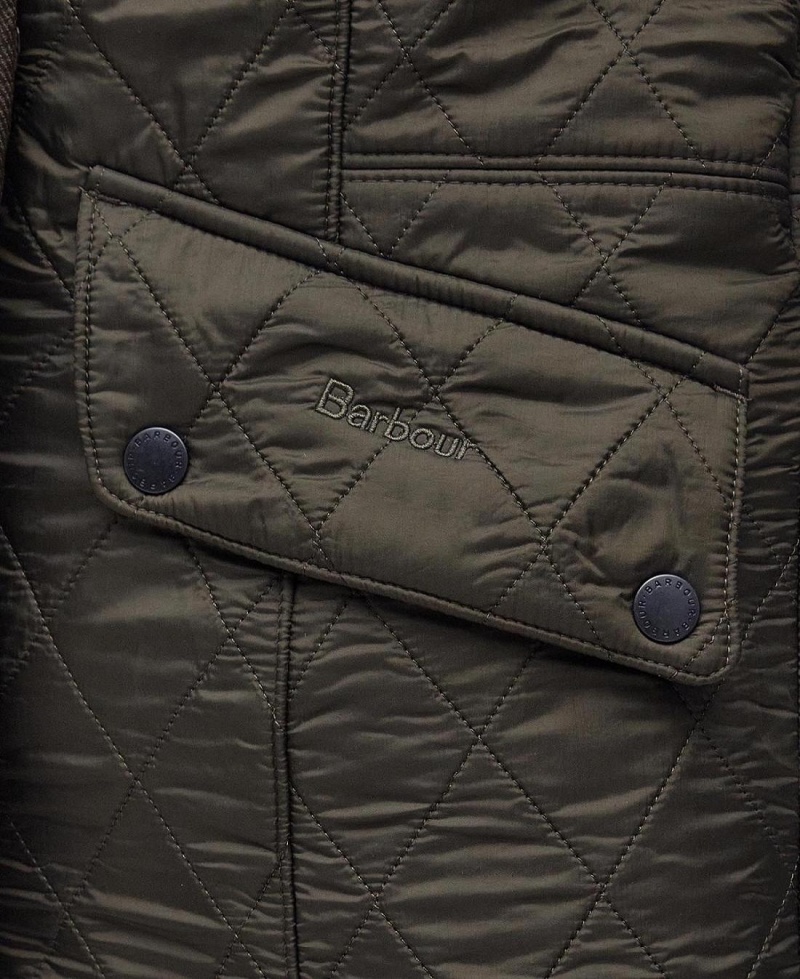 Vestes Barbour Cavalry Polarquilt Matelassé Femme Vert Olive Foncé Vert Olive | France_BAR15257