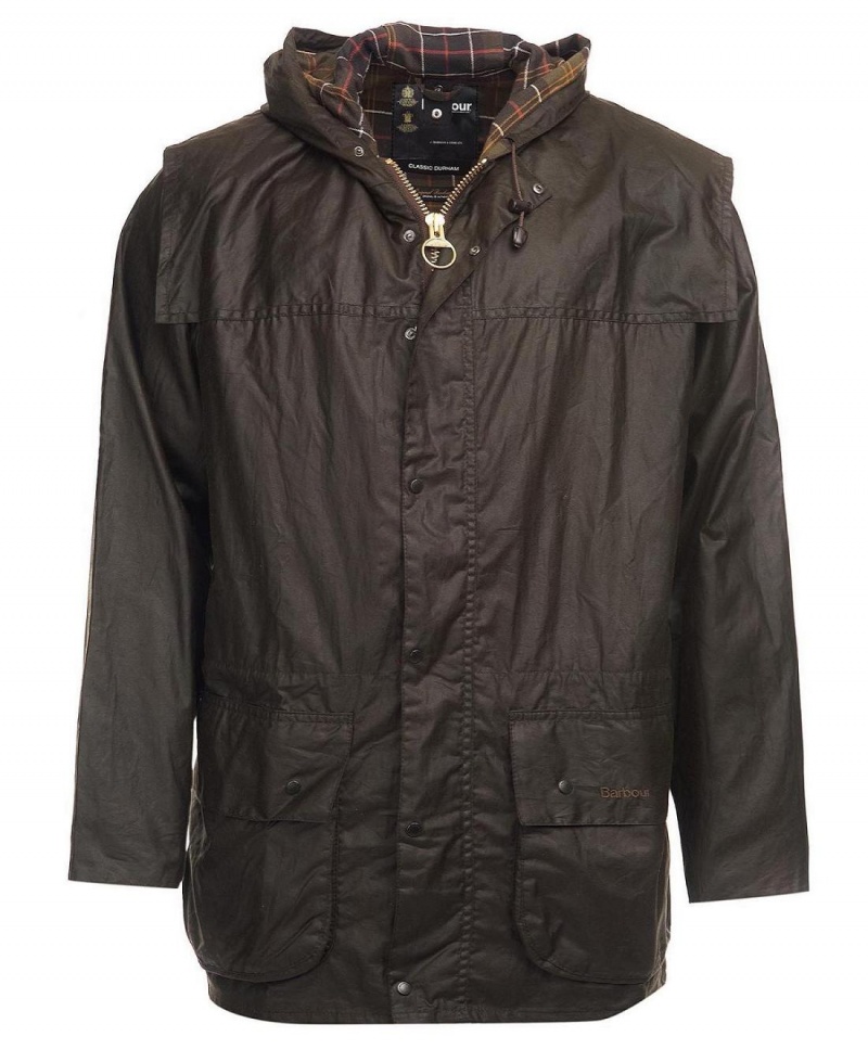 Vestes Barbour Classiche Durham® Wax Homme Vert Olive | France_BAR19704