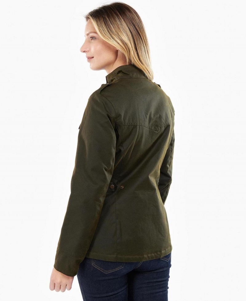 Vestes Barbour D'hiver Defence Wax Femme Vert | France_BAR86901