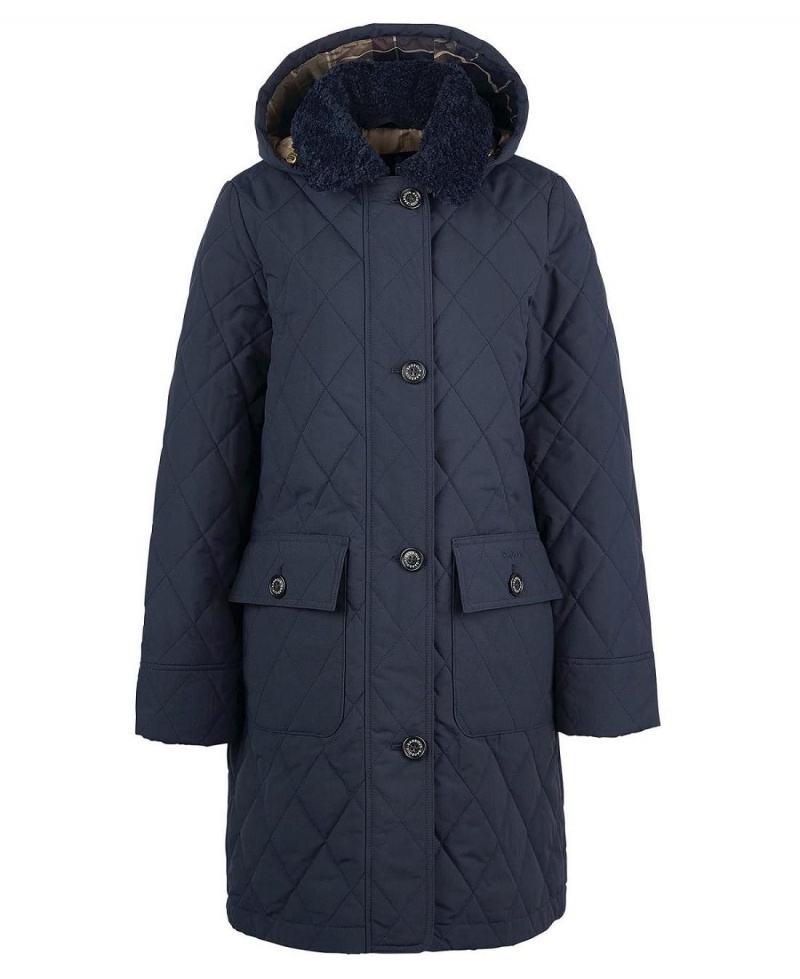 Vestes Barbour Fox Matelassé Femme Bleu Marine | France_BAR25865