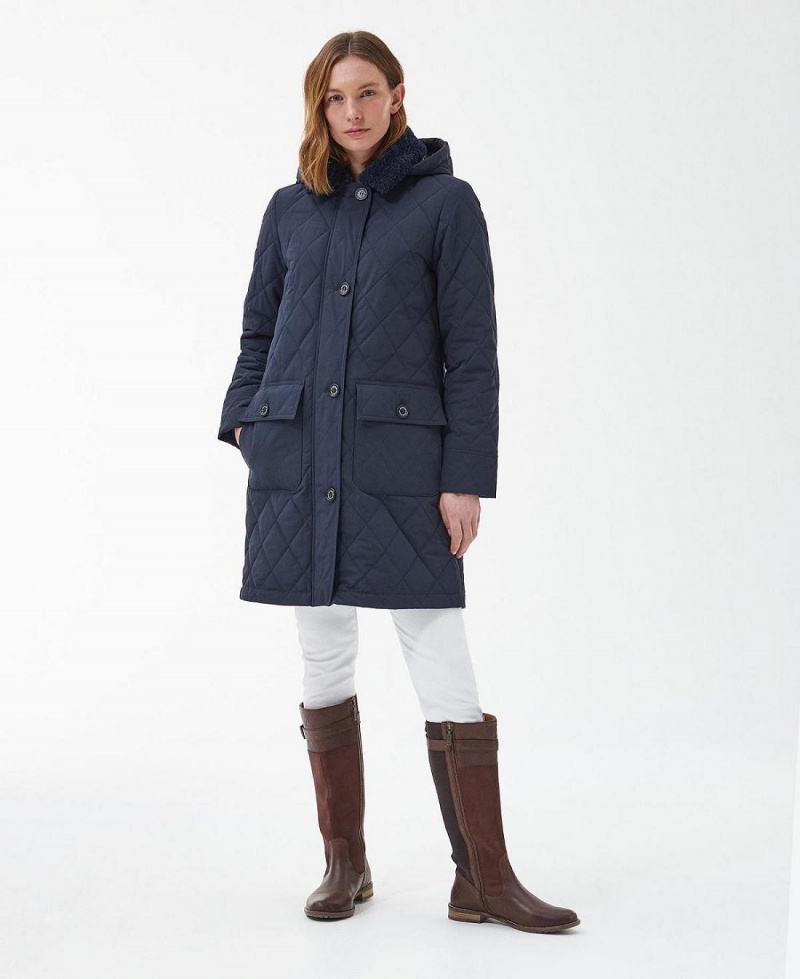 Vestes Barbour Fox Matelassé Femme Bleu Marine | France_BAR25865