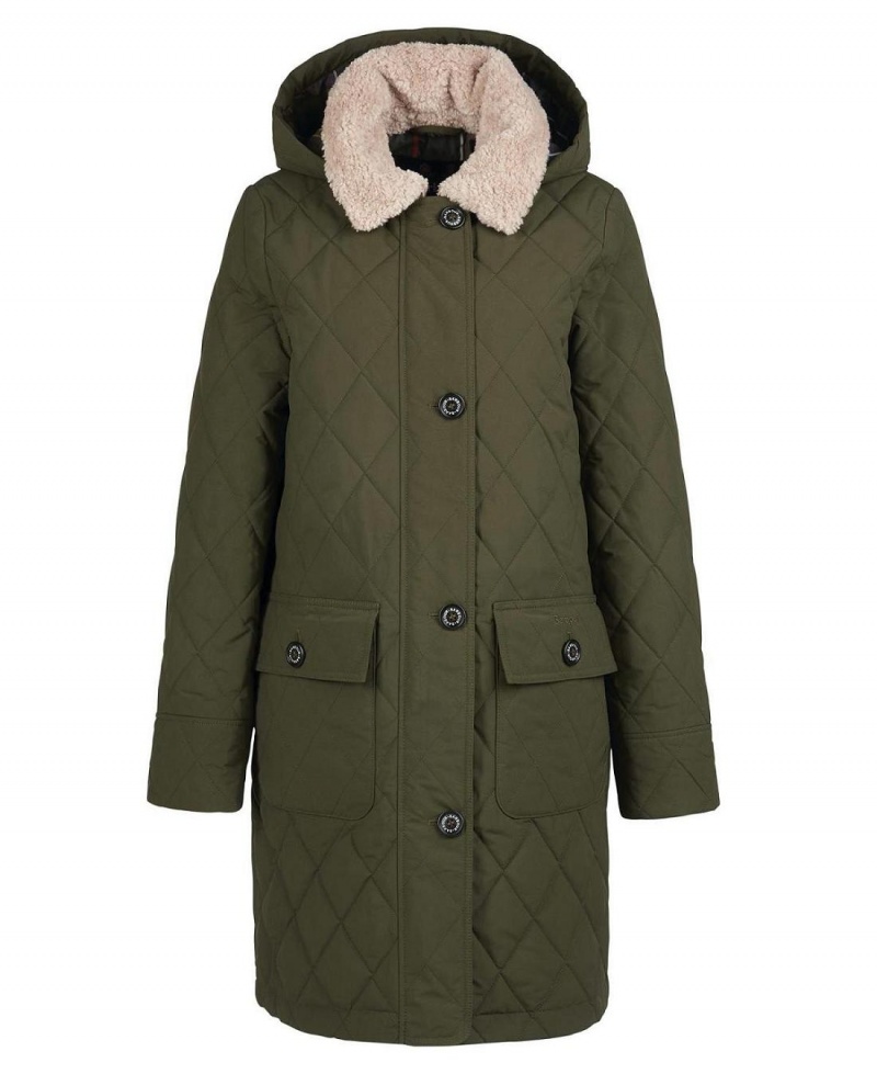 Vestes Barbour Fox Matelassé Femme Vert | France_BAR93521