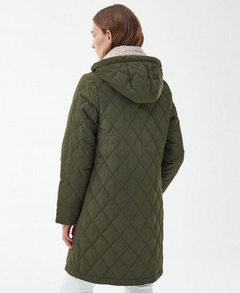 Vestes Barbour Fox Matelassé Femme Vert | France_BAR93521