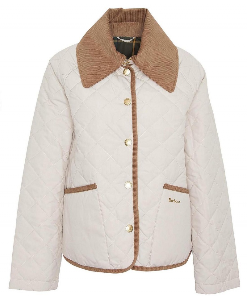 Vestes Barbour Gosford Matelassé Femme Blanche | France_BAR49891