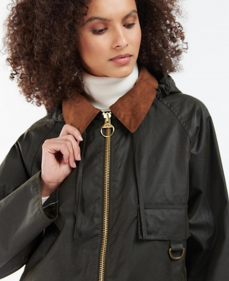 Vestes Barbour Highclere Wax Femme Noir | France_BAR75578