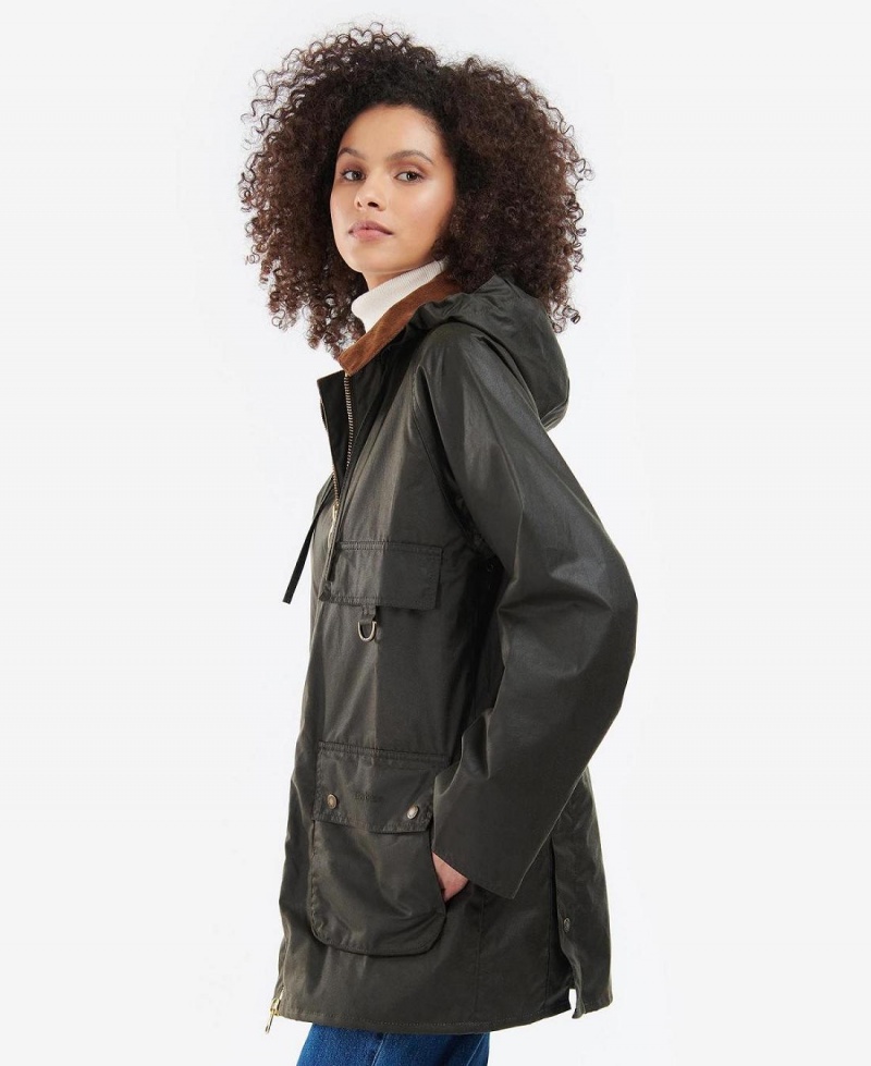 Vestes Barbour Highclere Wax Femme Noir | France_BAR75578