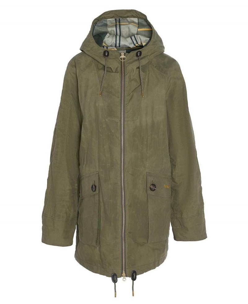 Vestes Barbour Keldy Showerproof Parka Femme Vert Olive | France_BAR50097