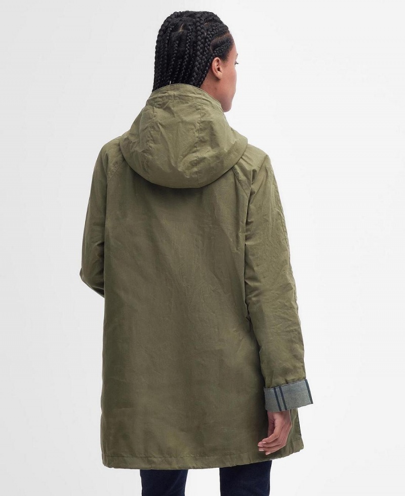 Vestes Barbour Keldy Showerproof Parka Femme Vert Olive | France_BAR50097