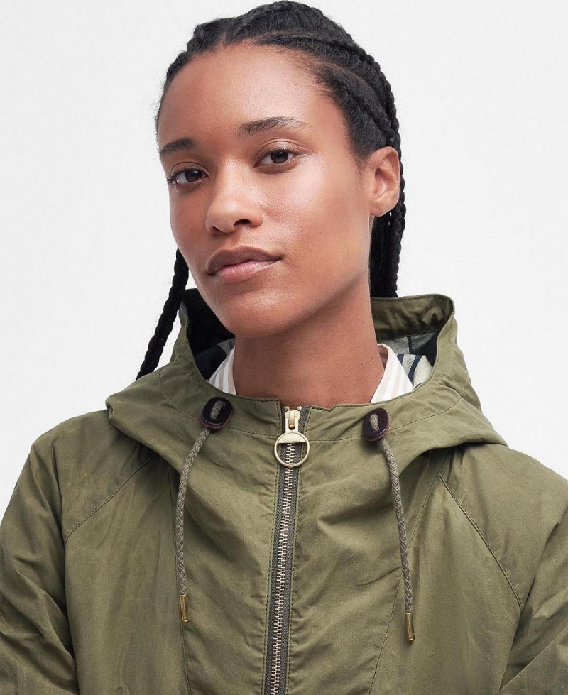 Vestes Barbour Keldy Showerproof Parka Femme Vert Olive | France_BAR50097