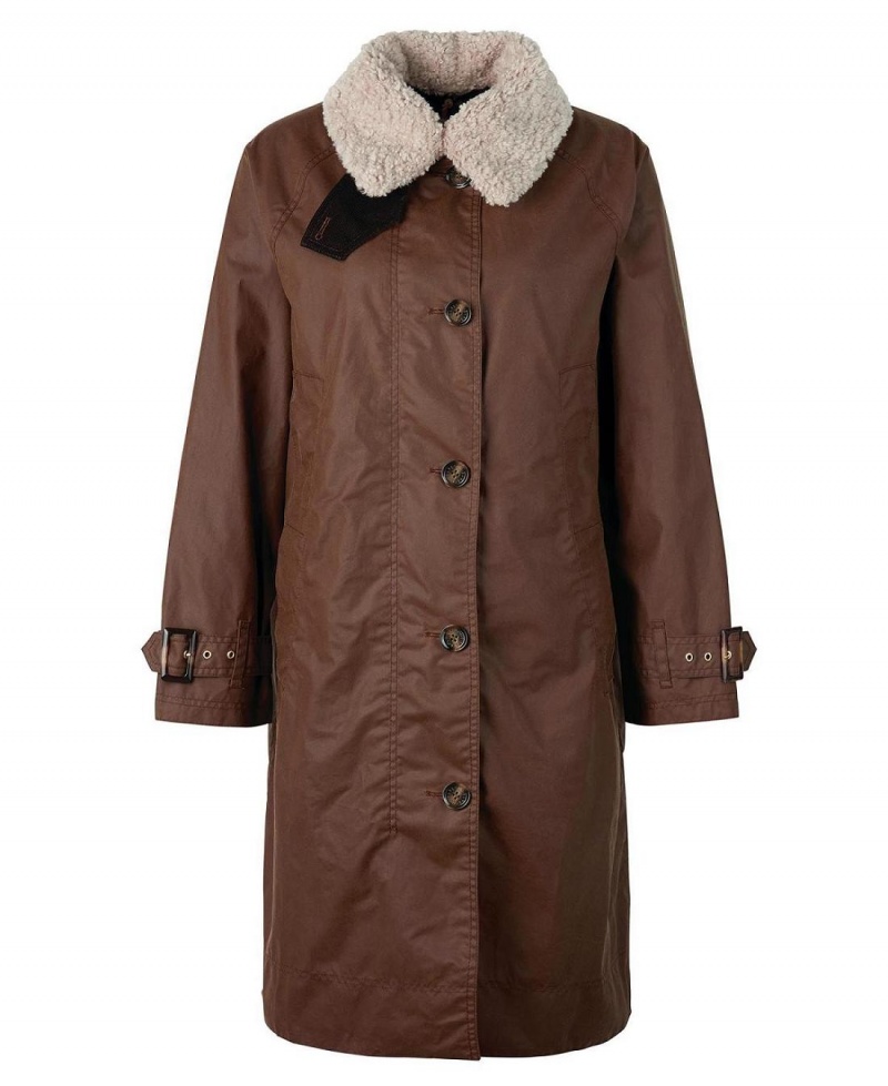 Vestes Barbour Malala Wax Femme Marron | France_BAR54044