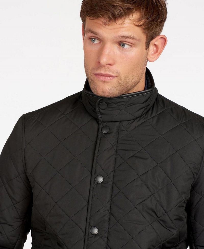 Vestes Barbour Powell Matelassé Homme Noir | France_BAR84126