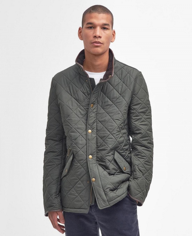 Vestes Barbour Powell Matelassé Homme Vert Olive | France_BAR93469