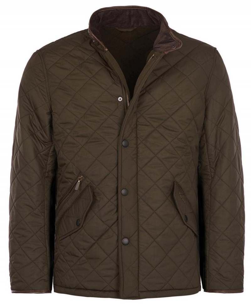 Vestes Barbour Powell Matelassé Homme Vert Olive | France_BAR93534