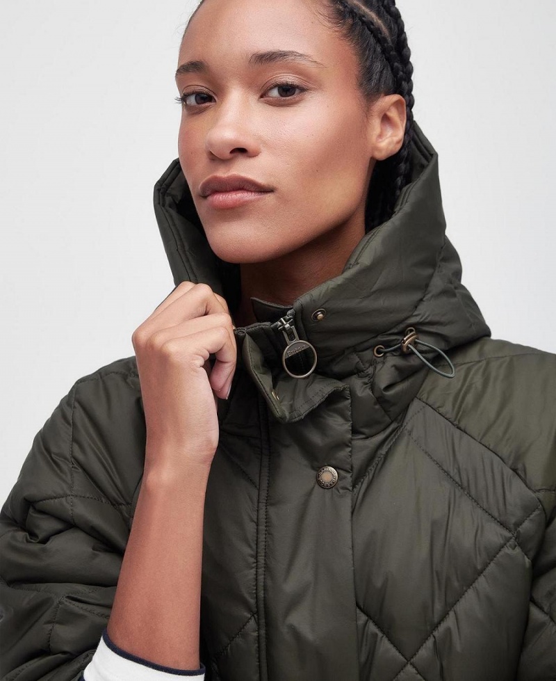 Vestes Barbour Sandyford Matelassé Femme Vert | France_BAR78728