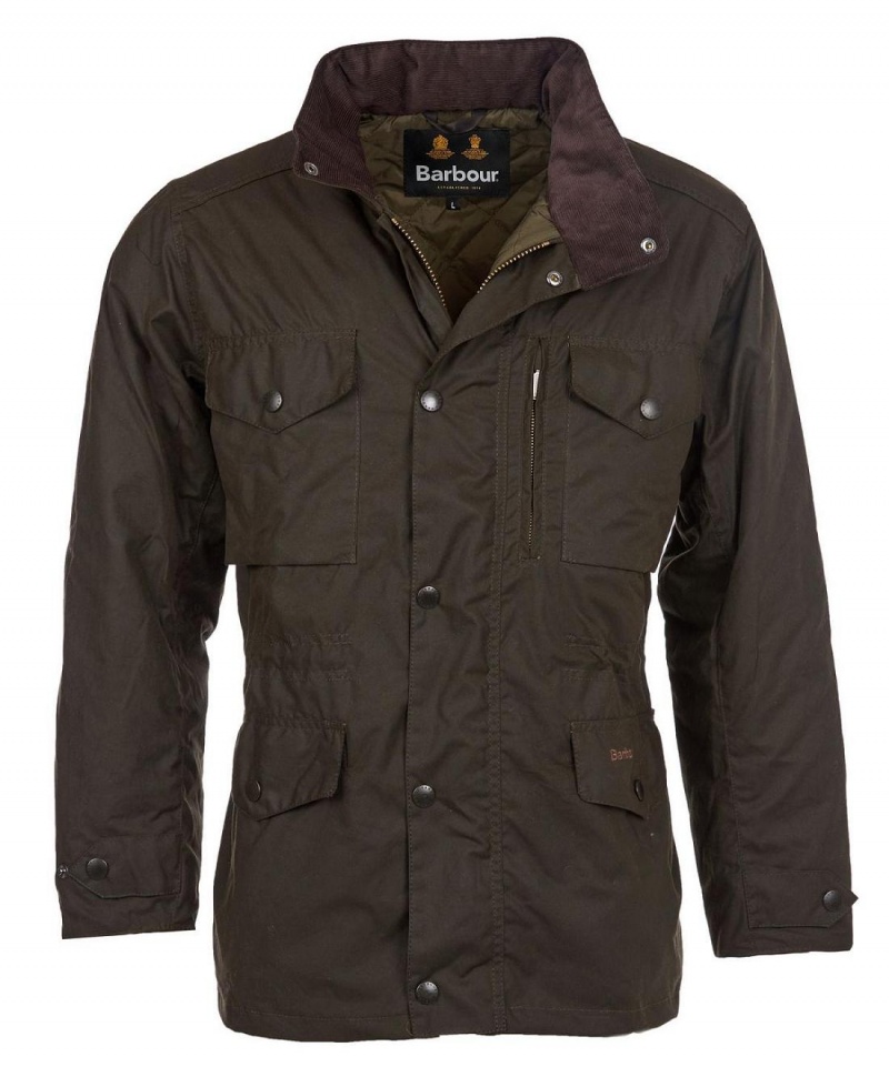 Vestes Barbour Sapper Wax Homme Vert Olive | France_BAR80432