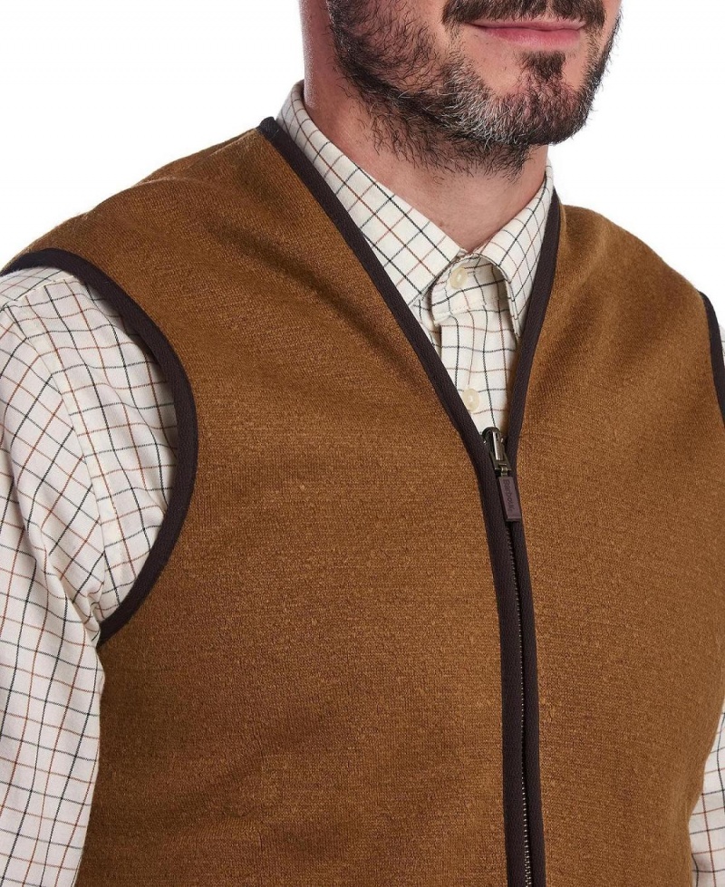 Vestes Barbour Warm Pile Waistcoat/Zip-In Liner Homme Marron | France_BAR17630